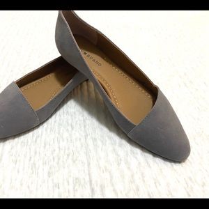 NWOT Lucky Brand Gray Suede Flat 7 1/2 - 38